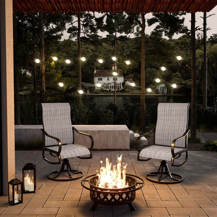 Swivel chair discount fire pit set